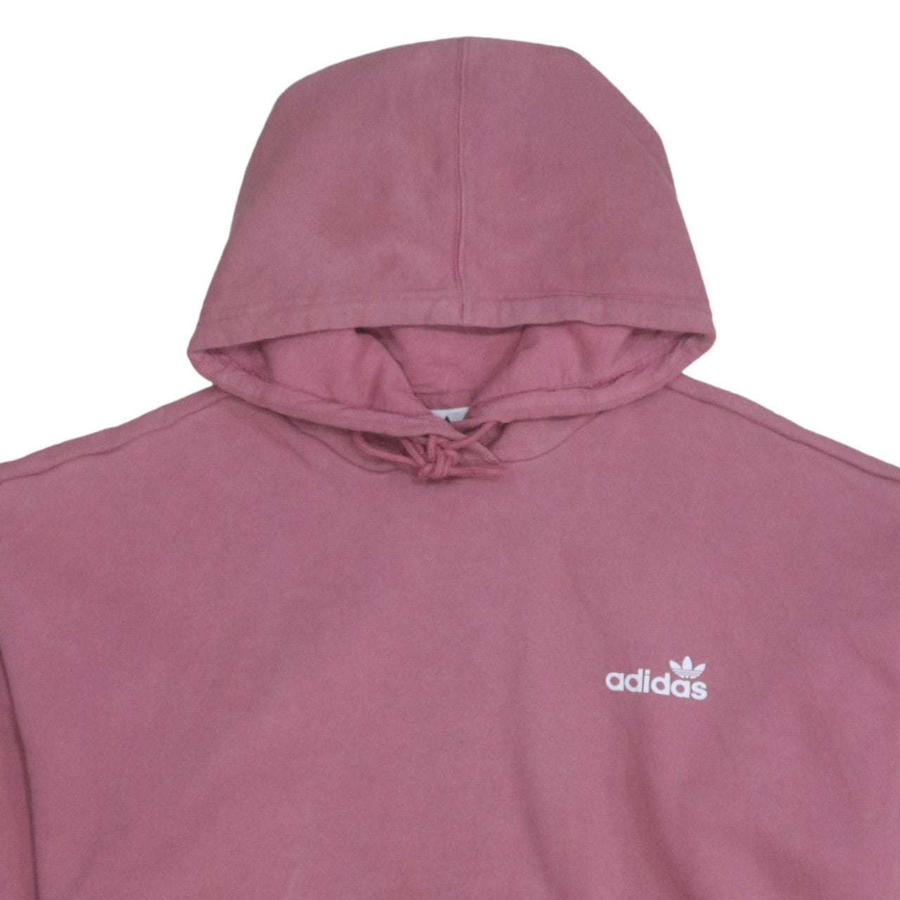 Adidas Womens Pink Hooded Pullover Hoodie Size 16 Logo Print Cotton