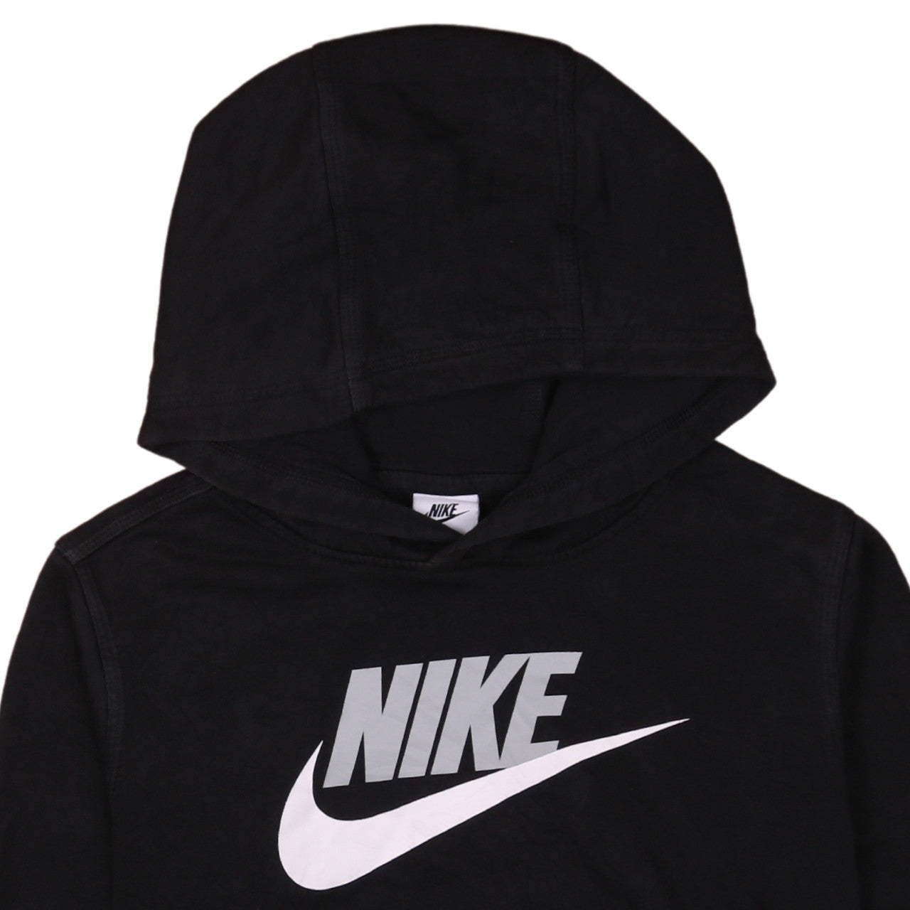 Nike Mens Black XL Pullover Hoodie with Logo Print