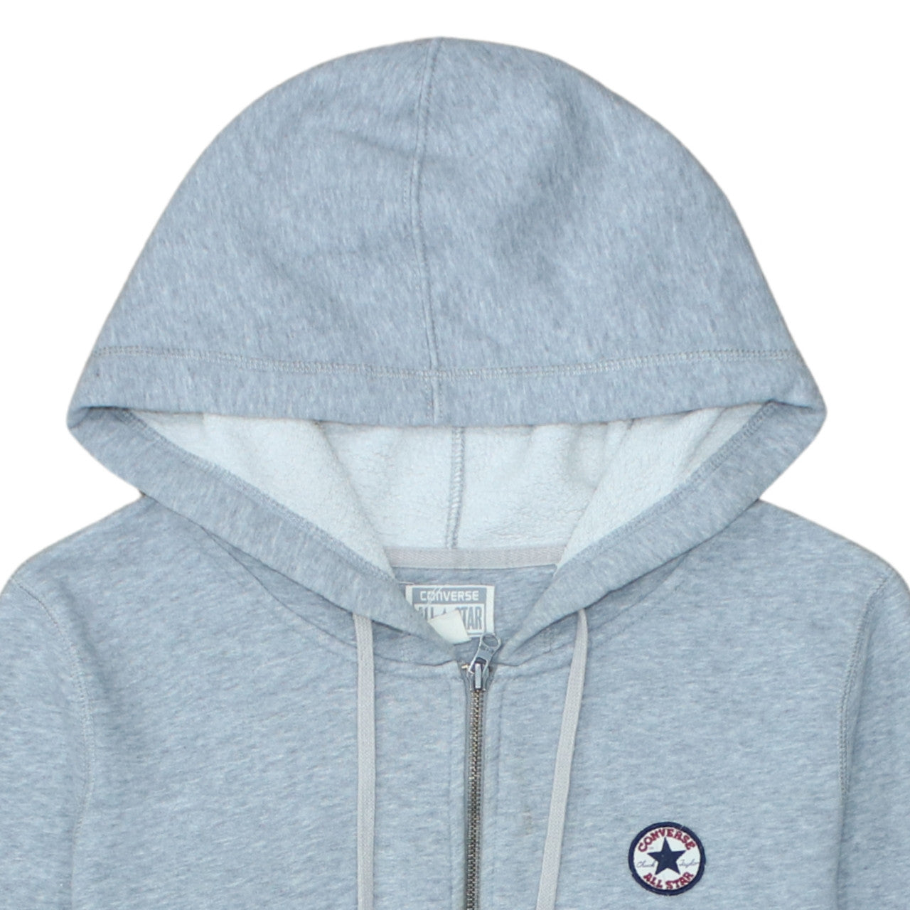 Converse All Star Men's Grey Full Zip Hoodie XL Fleece Cotton Blend