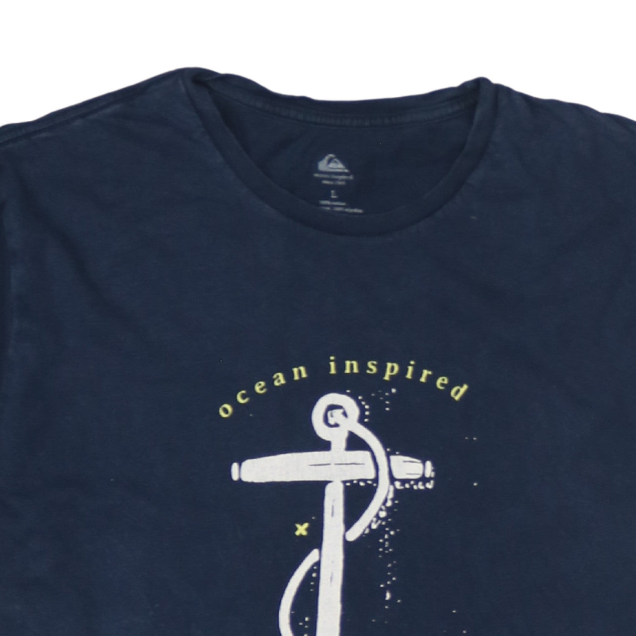 Quiksilver Men's Blue Nautical Anchor Graphic Cotton T-Shirt L