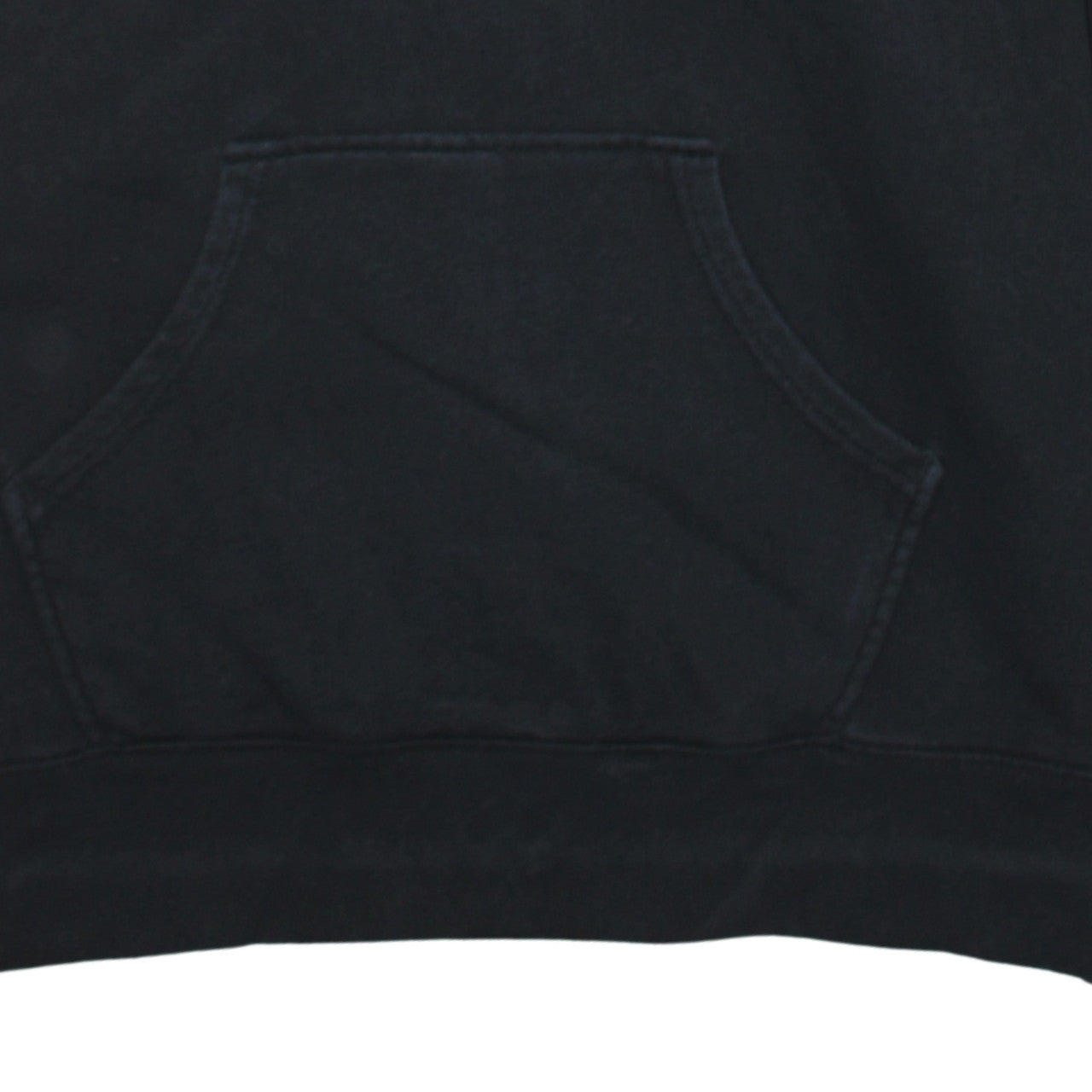 Adidas Womens Black Pullover Hoodie UK 12 Trefoil Logo 3-Stripes Cotton Blend