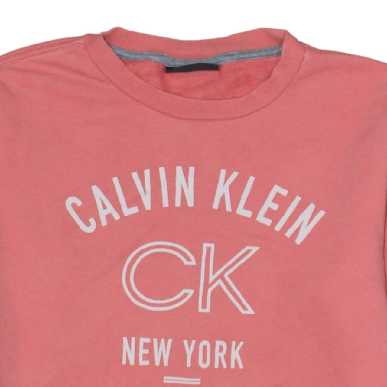 Calvin Klein Womens Pink Sweatshirt Medium Cotton Crew Neck