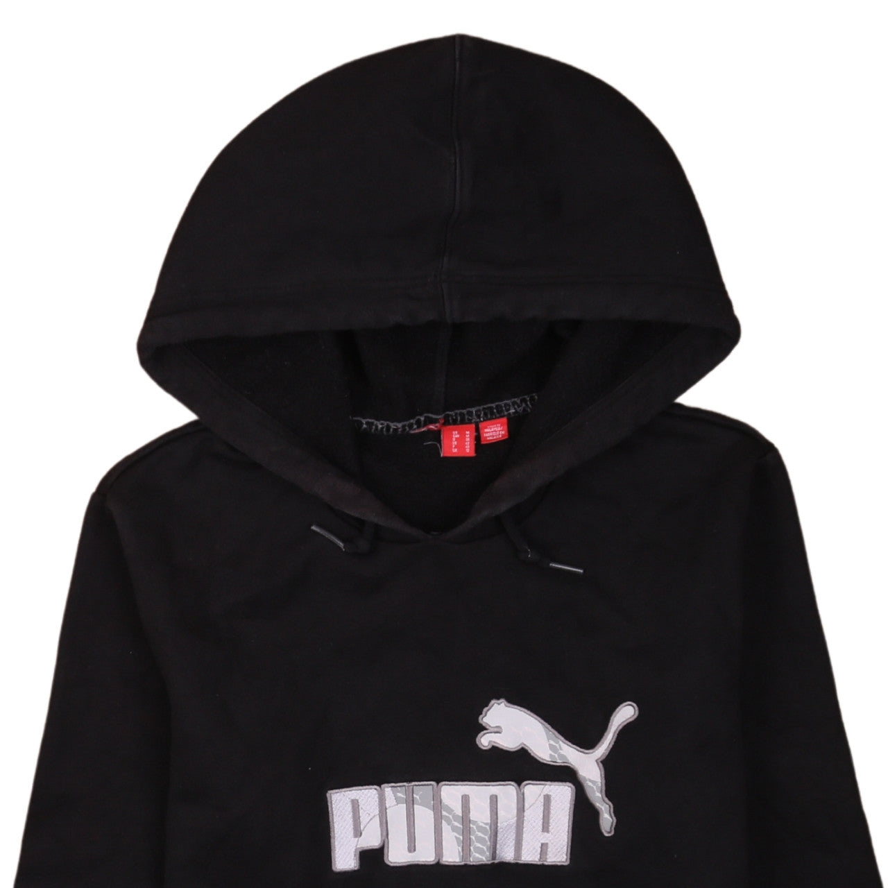 Puma Boys Black Size 12 Pullover Hoodie with Logo Detail