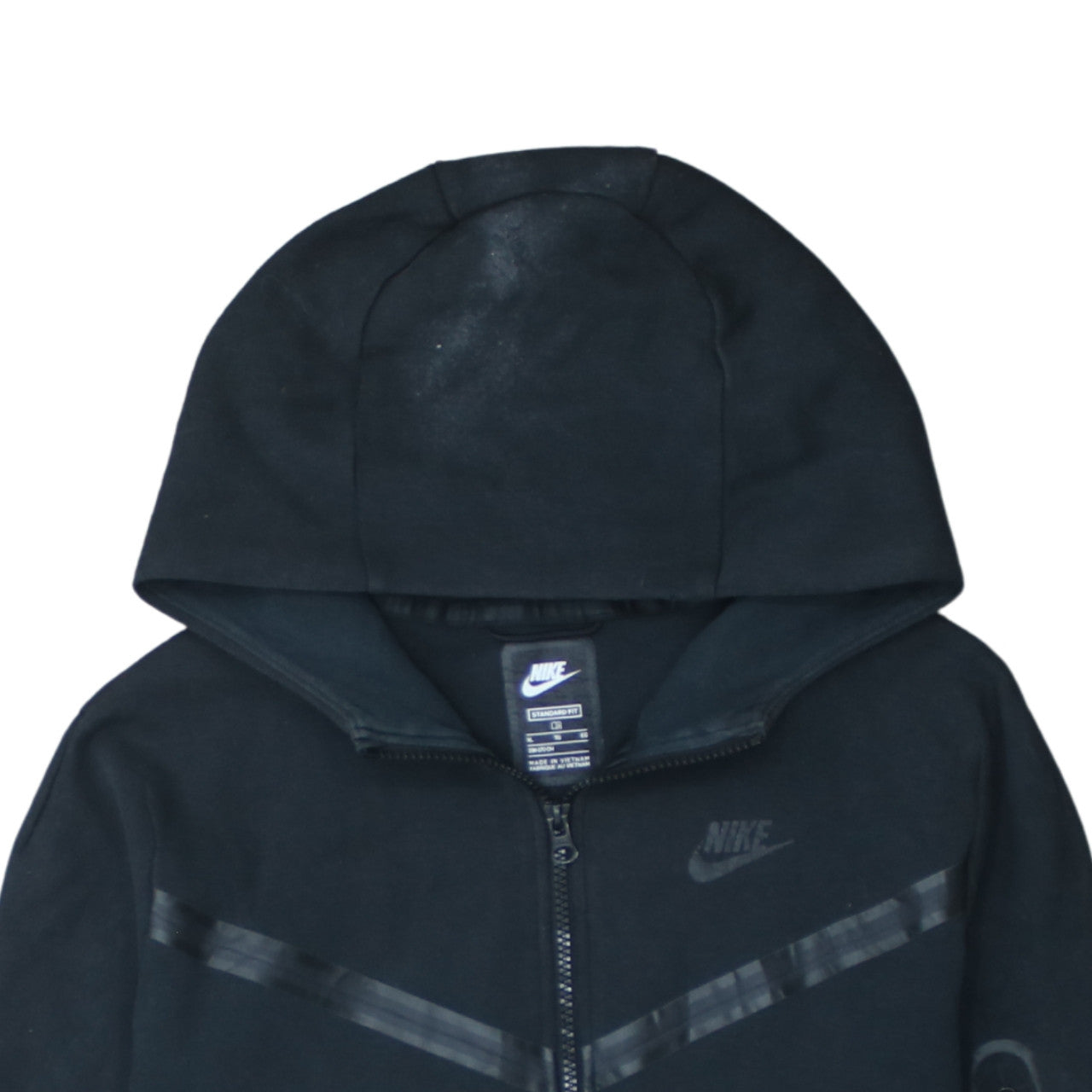 Nike Boys Black XL Full Zip Hoodie - Standard Fit Fleece Sweatshirt
