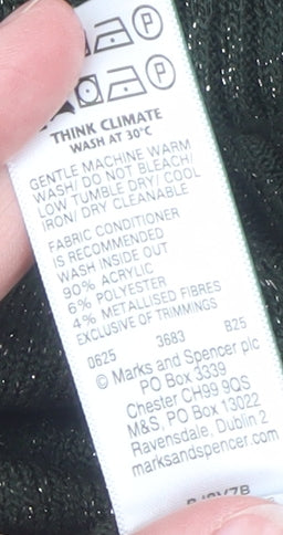 Marks and Spencer Women’s Green Crew Neck Acrylic Knit Jumper M