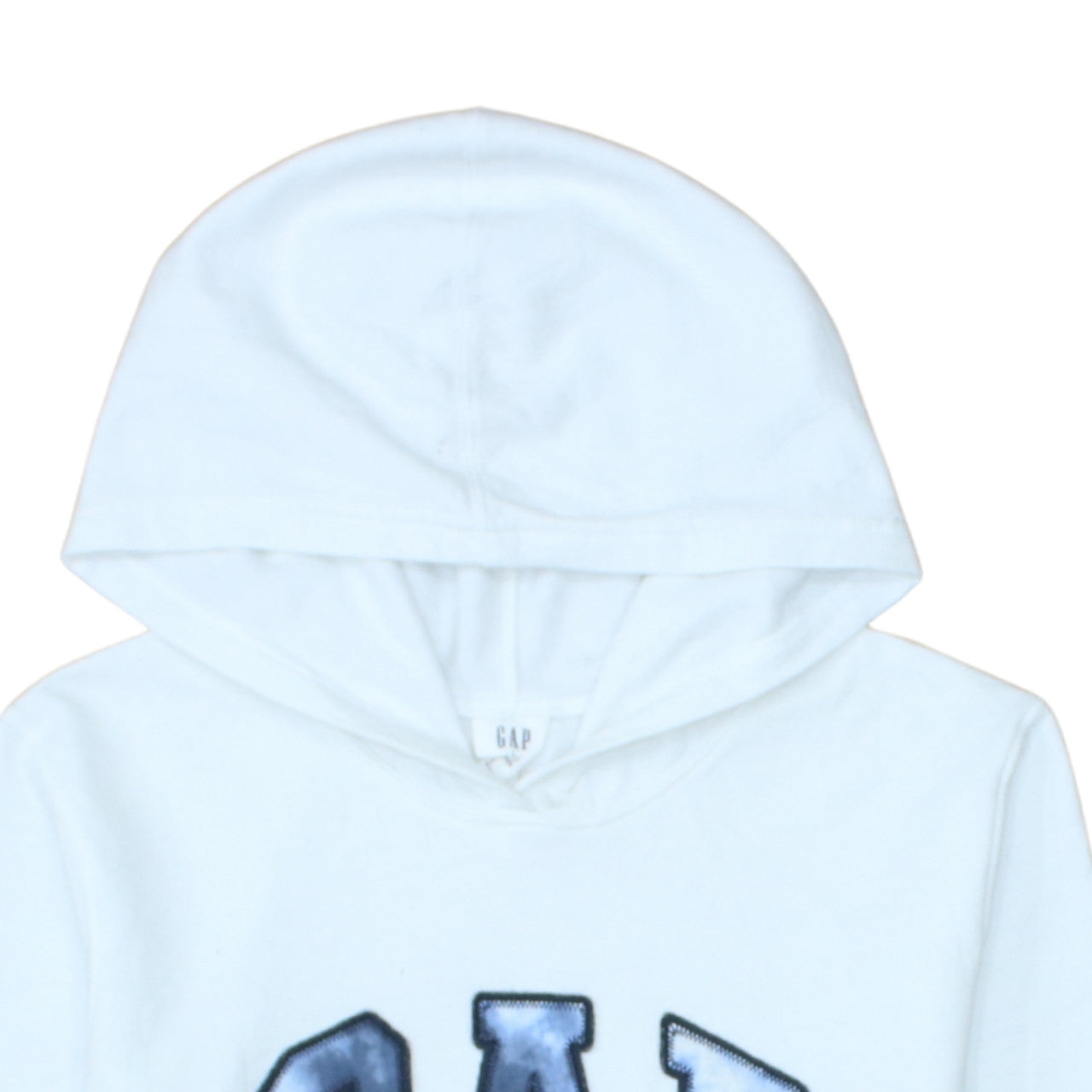 GAP Womens White L Pullover Hoodie Cotton Blend Logo Casual