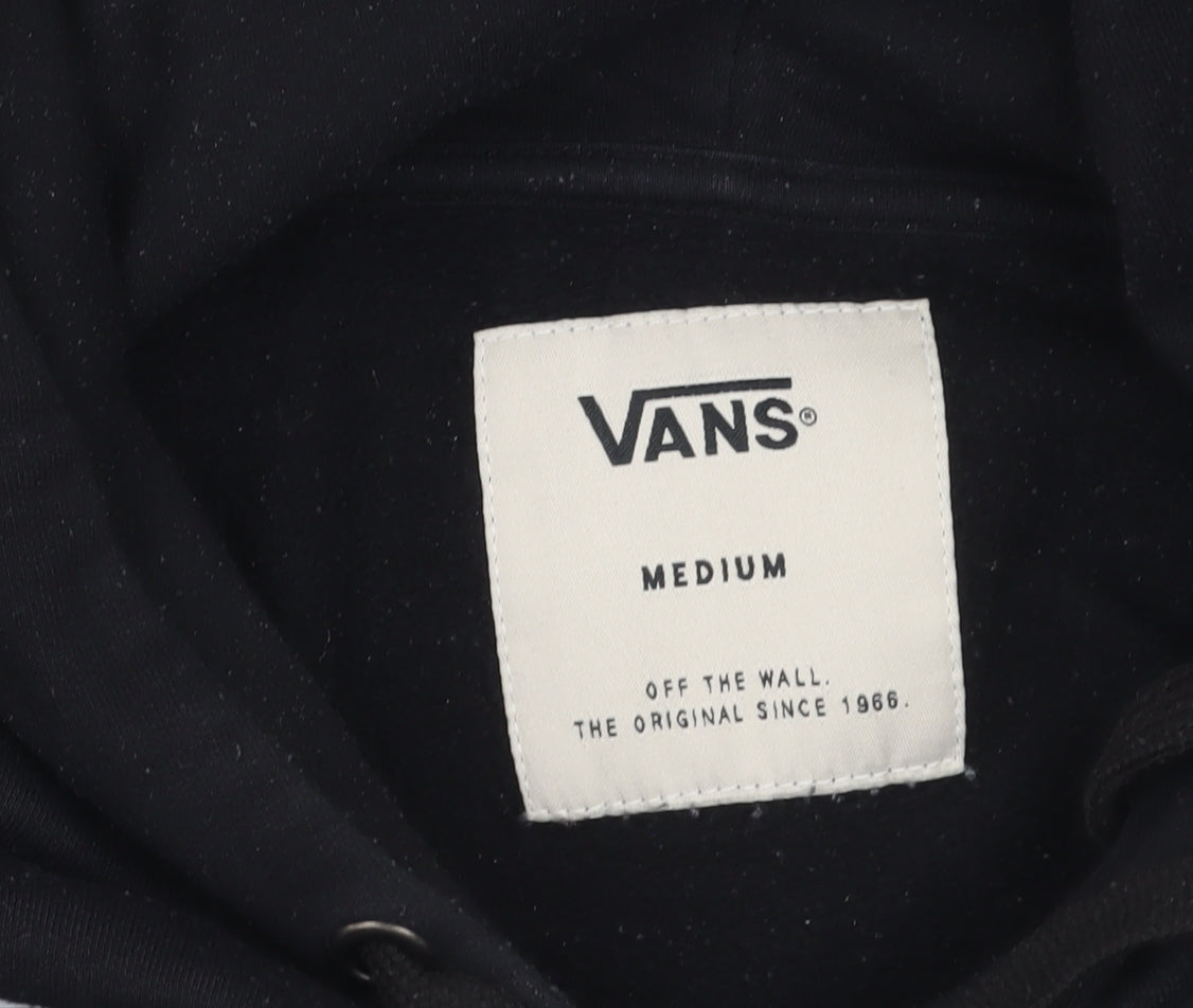 Vans Men's Black Pullover Hoodie Medium Logo Skate Sweatshirt