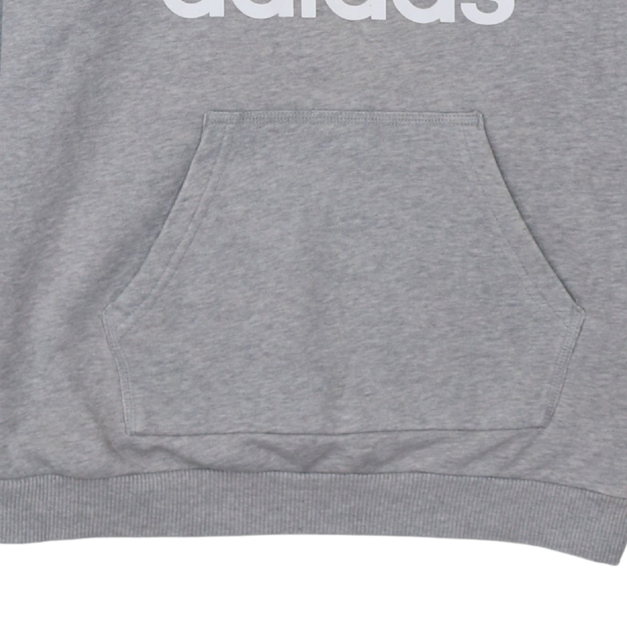 Adidas Women Grey Pullover Hoodie L Logo Sweatshirt Casual