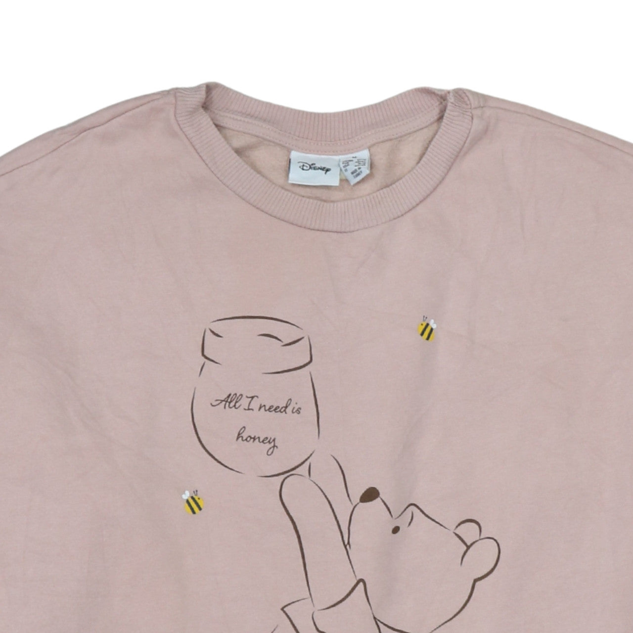 Primark Disney Women Pink Winnie the Pooh Pullover Sweatshirt Size M 12/14