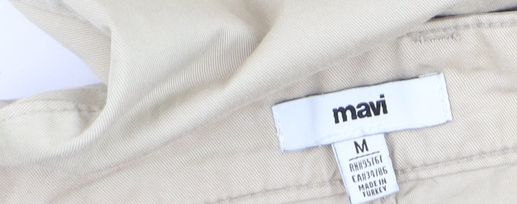 Mavi Men Beige Cargo Trousers M Cotton Blend Casual Relaxed Fit
