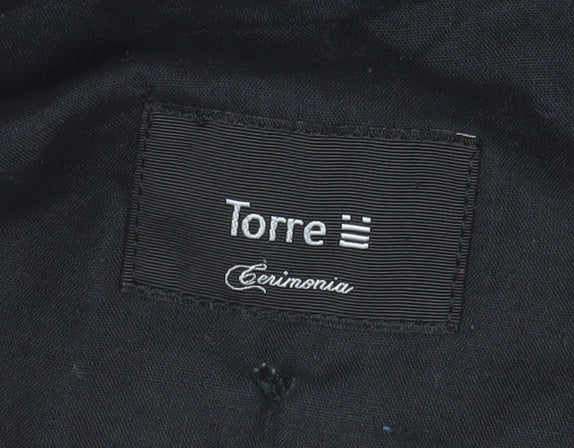 Torre Men’s Grey Wool Blend Pleated Dress Trousers Size XL 42in