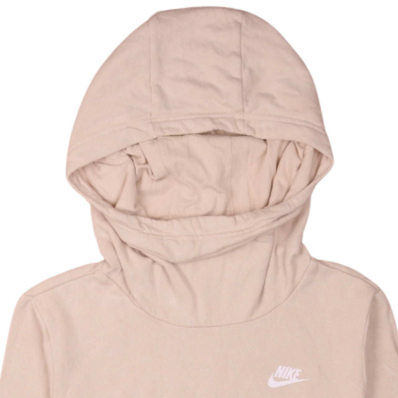 Nike Women’s Beige Pullover Hoodie Medium Cotton Logo Casual