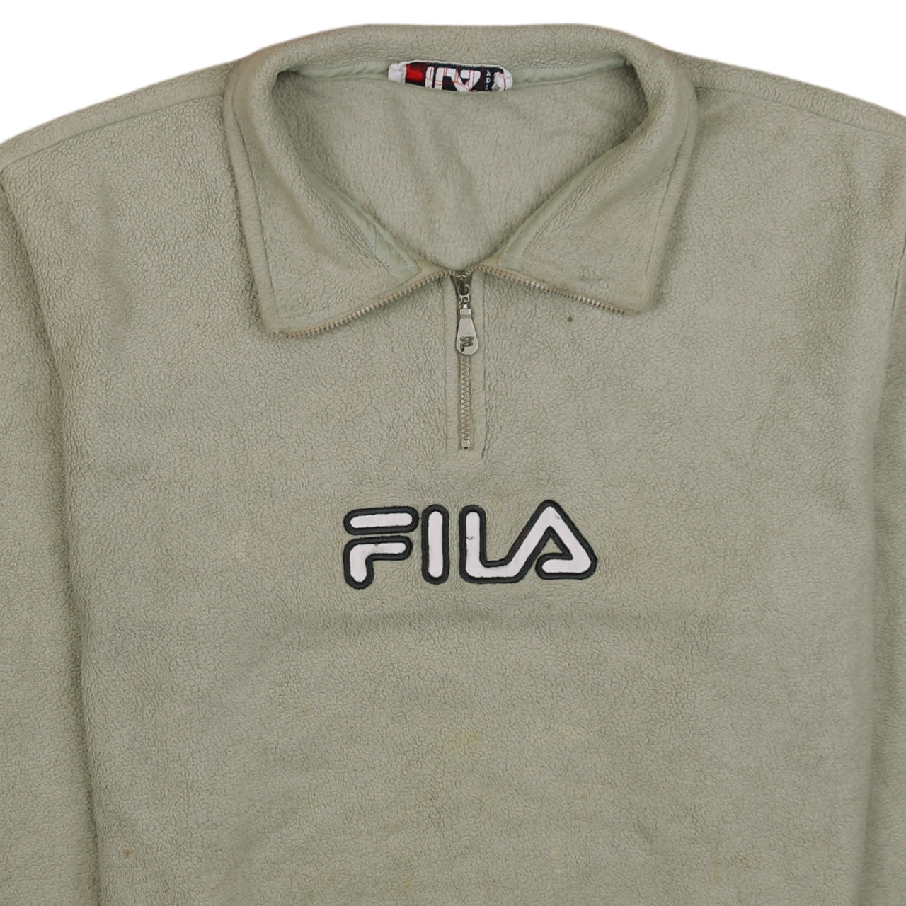 FILA Men’s Green 1/4 Zip Fleece Jacket Size M Retro Sportswear