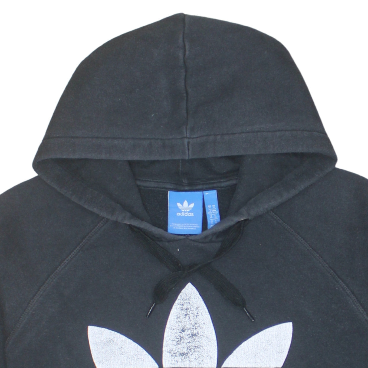 Adidas Mens Black XL Hoodie Pullover Fleece Logo Sweatshirt