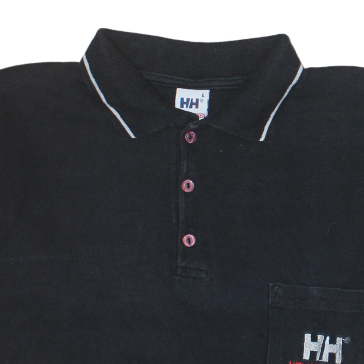 Helly Hansen Men's Black Cotton Polo Shirt L Short Sleeve