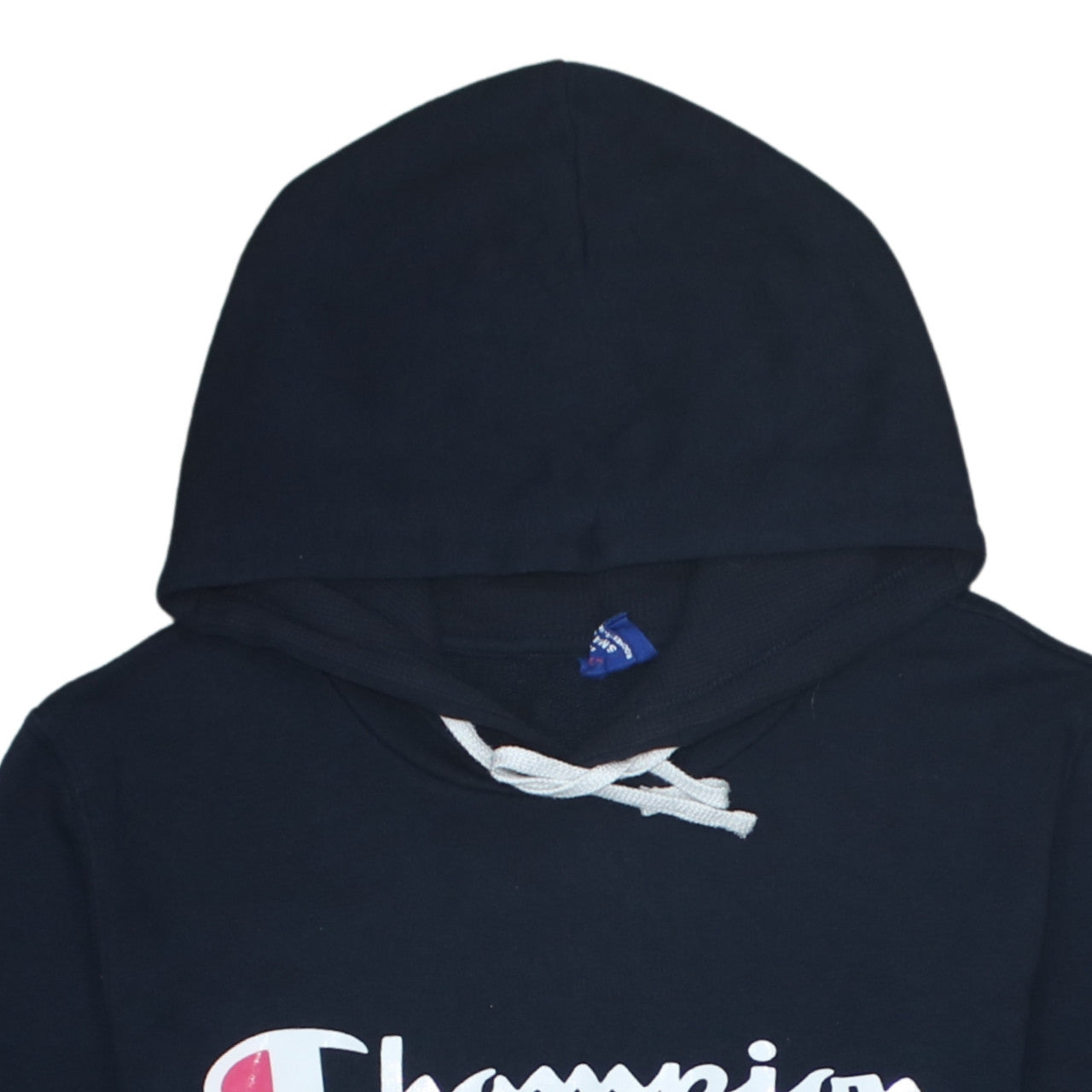 Champion Men’s Black Small Pullover Hoodie with Logo Print