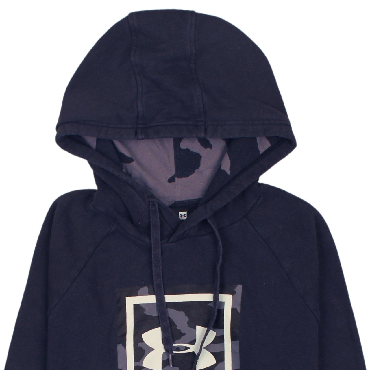 Under Armour Men's Blue Pullover Hoodie L Logo Camouflage Sportswear