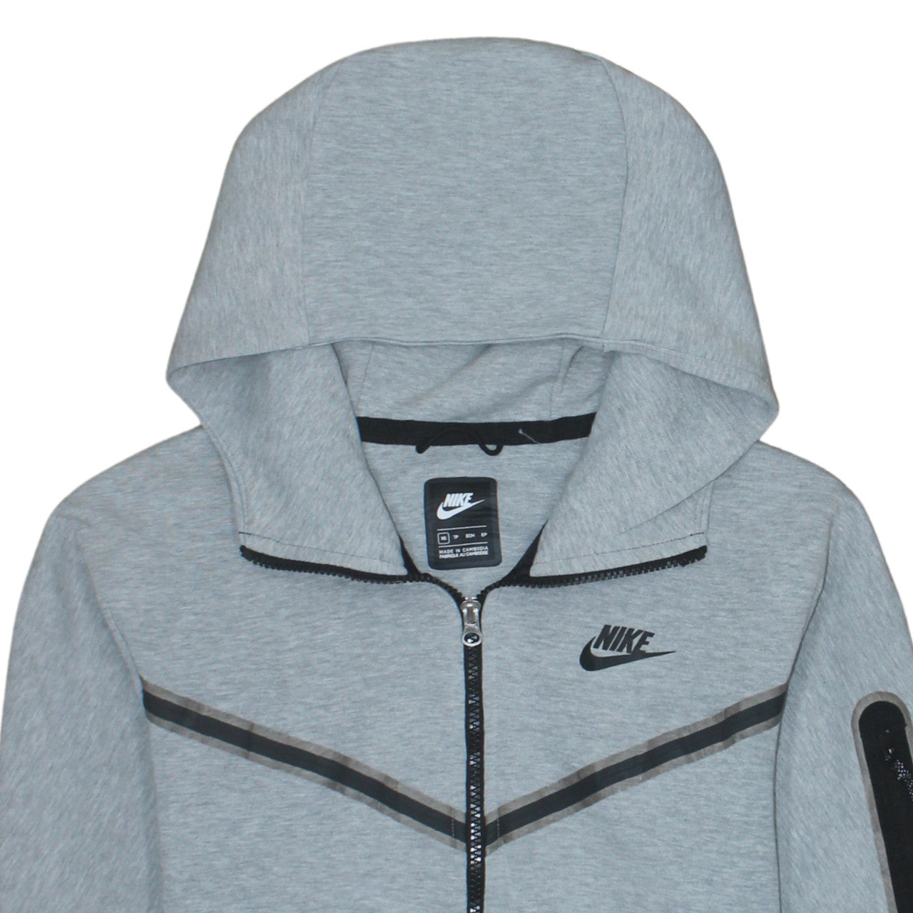 Nike Men's Grey XS Full Zip Hoodie with Logo Accents