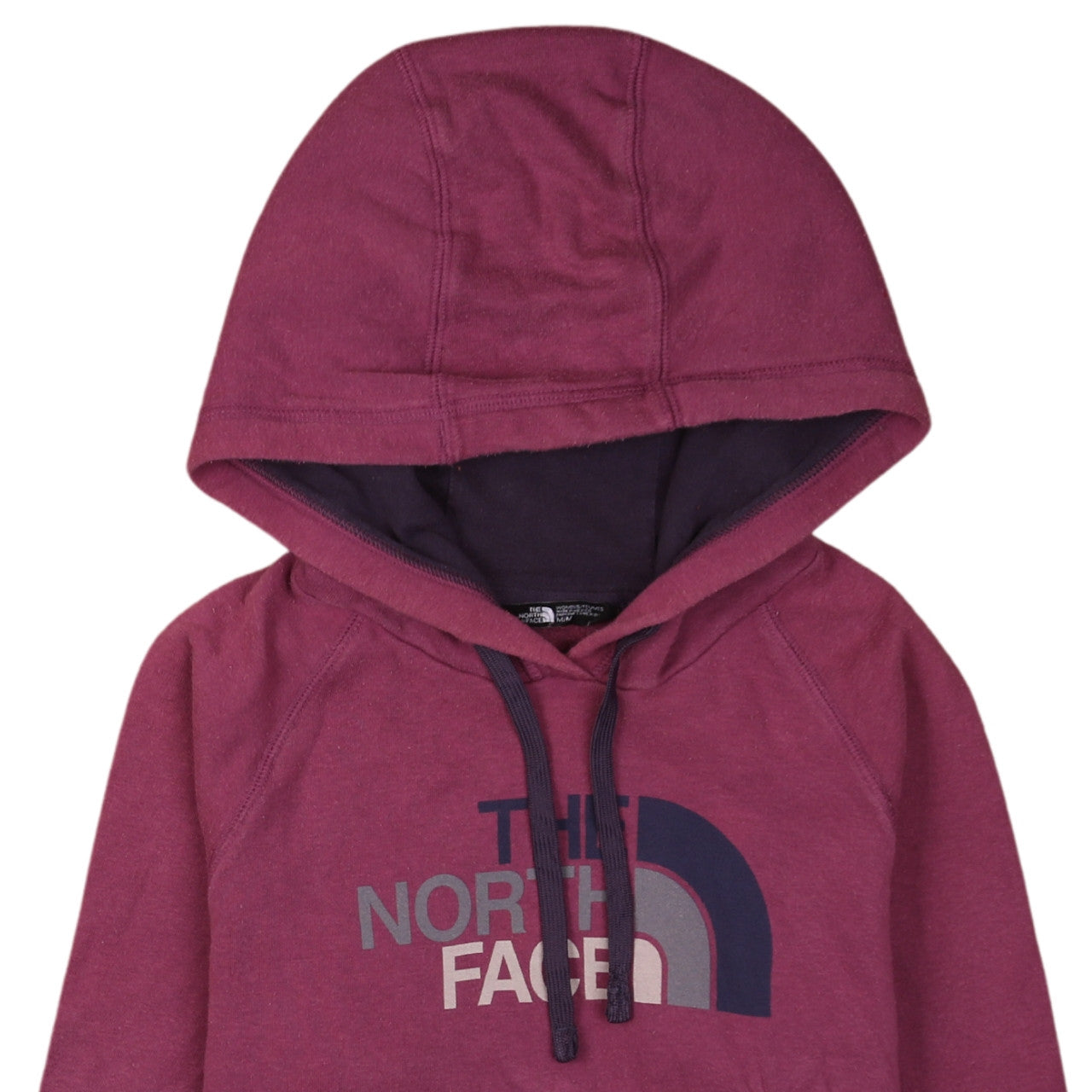 The North Face Women’s Purple Pullover Hoodie M Logo Print Cotton Blend