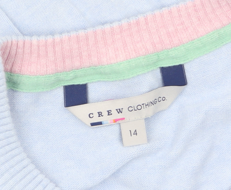 Crew Clothing Co. Women's Blue Cotton Button Cardigan Size 14