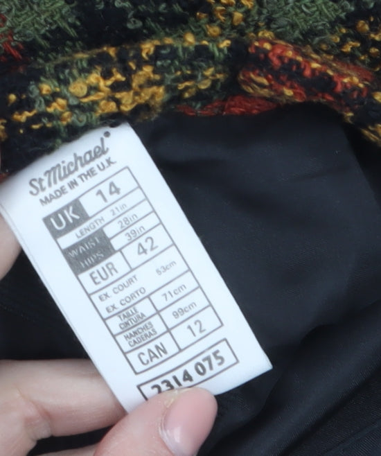 Marks and Spencer Women’s Multicoloured Wool Tweed Pencil Skirt UK 14