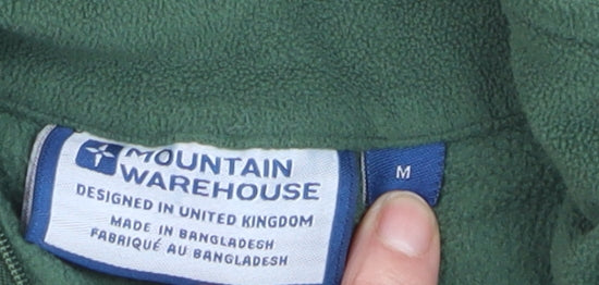 Mountain Warehouse Men's Green Fleece Half Zip Pullover Sweatshirt M