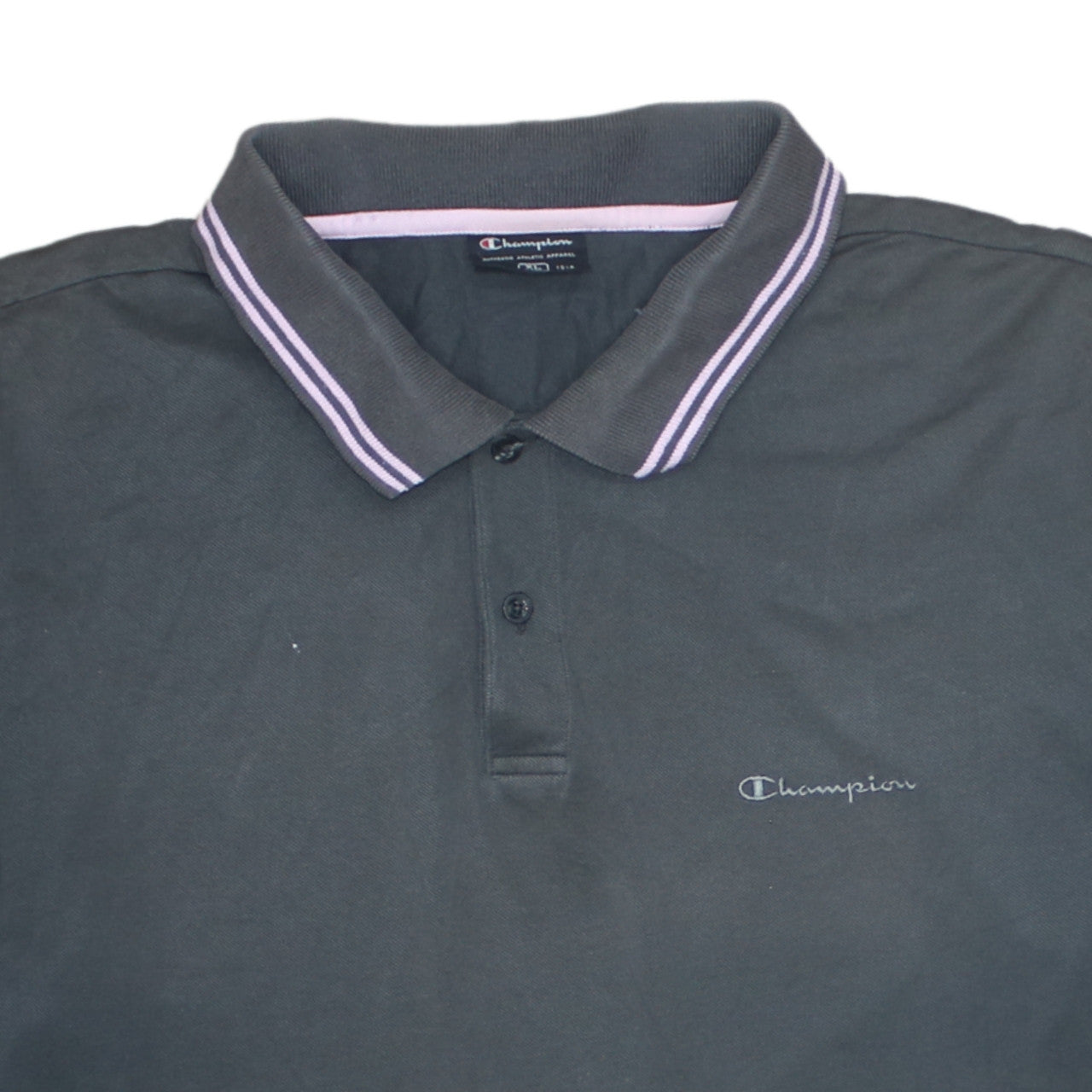 Champion Men's Black XL Cotton Polo Shirt with Logo Trim