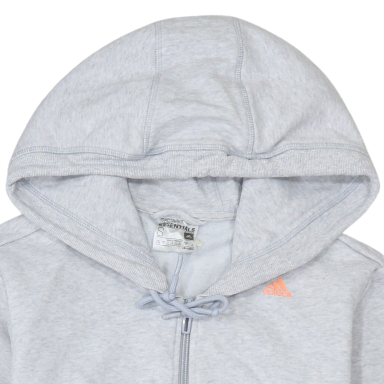Adidas Womens Grey Full Zip Hoodie Small Climalite Essentials