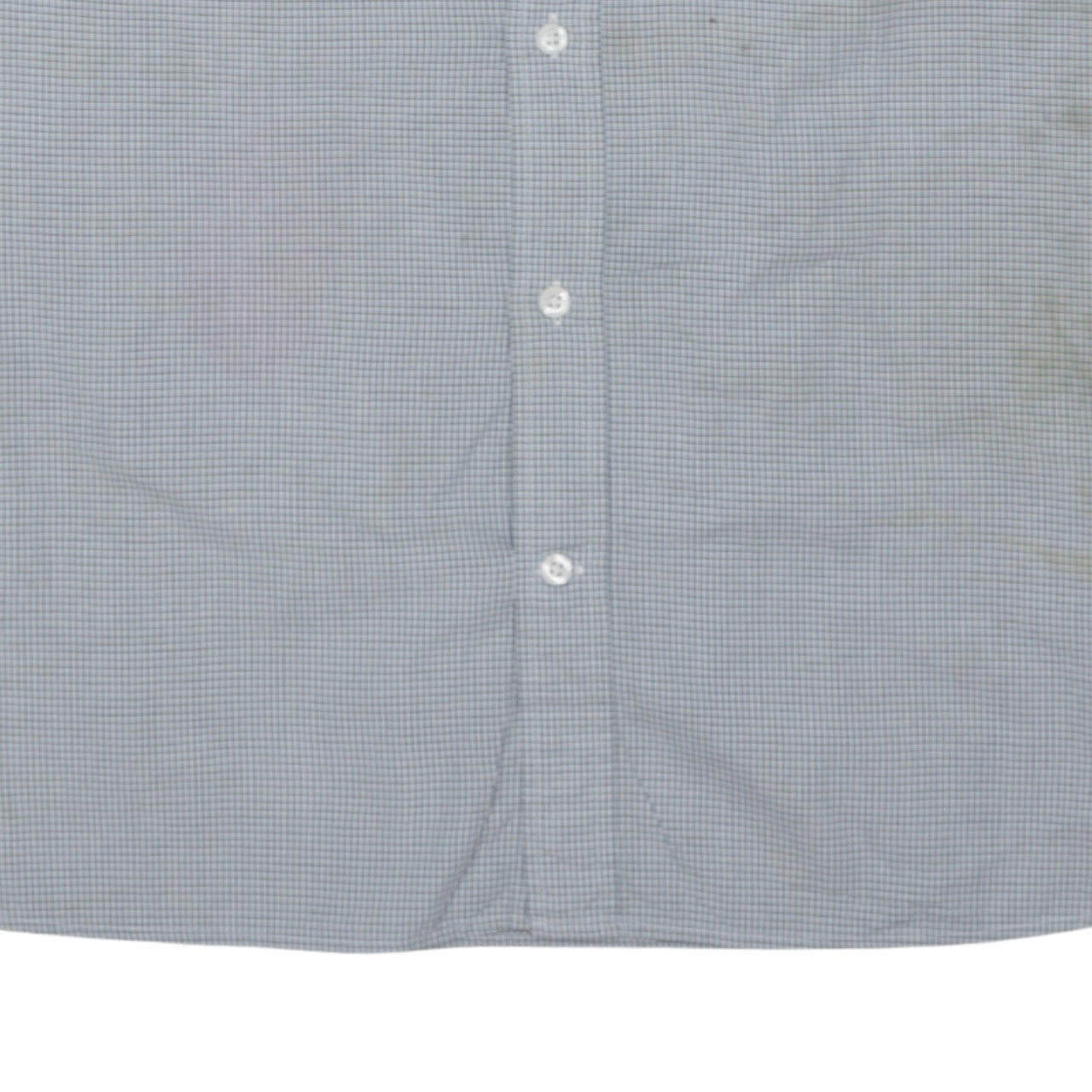 Timberland Men’s Blue Check Cotton Button-Up Long Sleeve Shirt XL