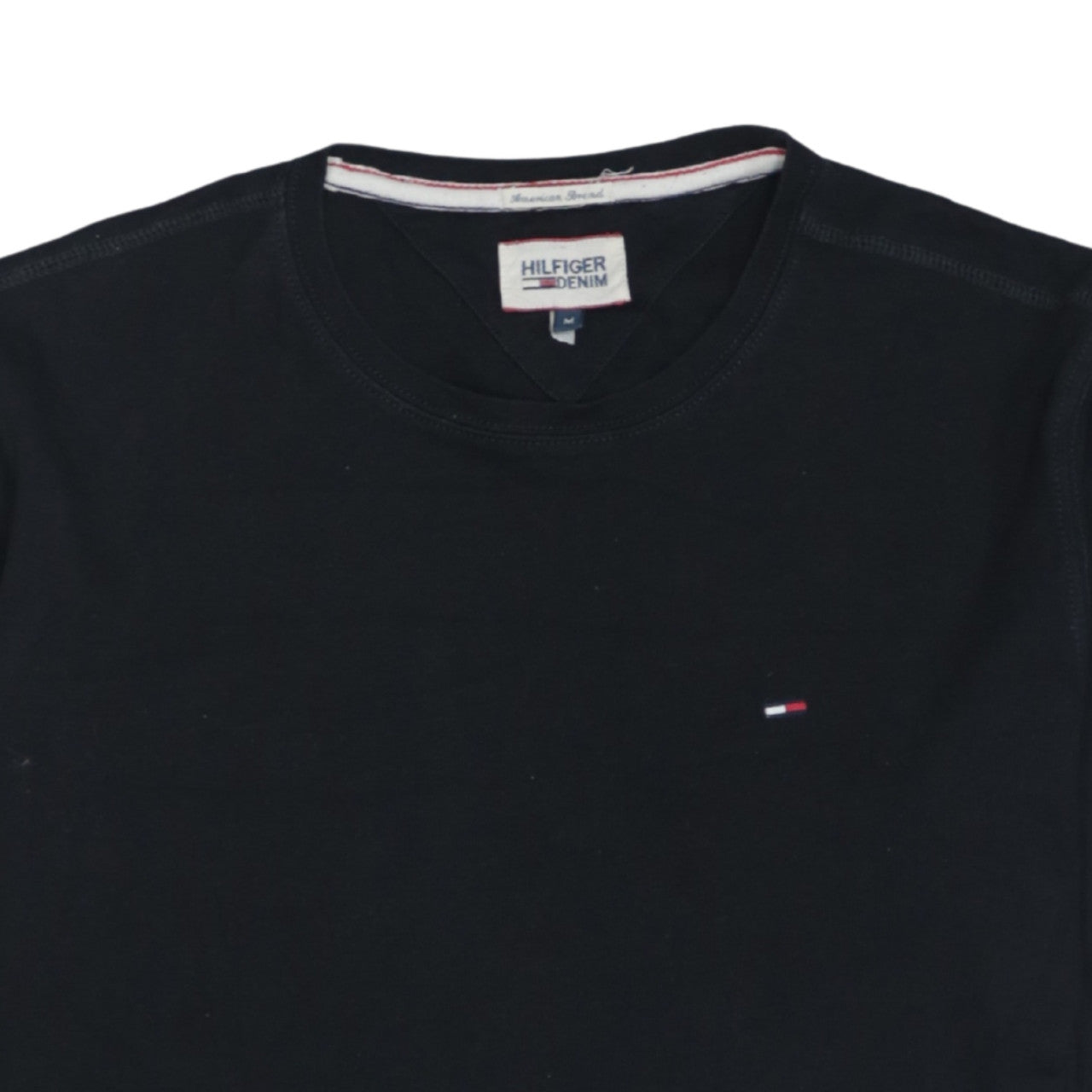 Hilfiger Denim Men's Black Long Sleeve Crew Neck Cotton T-Shirt M