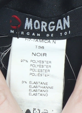 Morgan Women’s Black Satin Bow Neck Long Sleeve Blouse Size 8