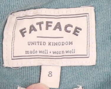 FatFace Women Blue Size 8 Pullover Hoodie with Logo Print