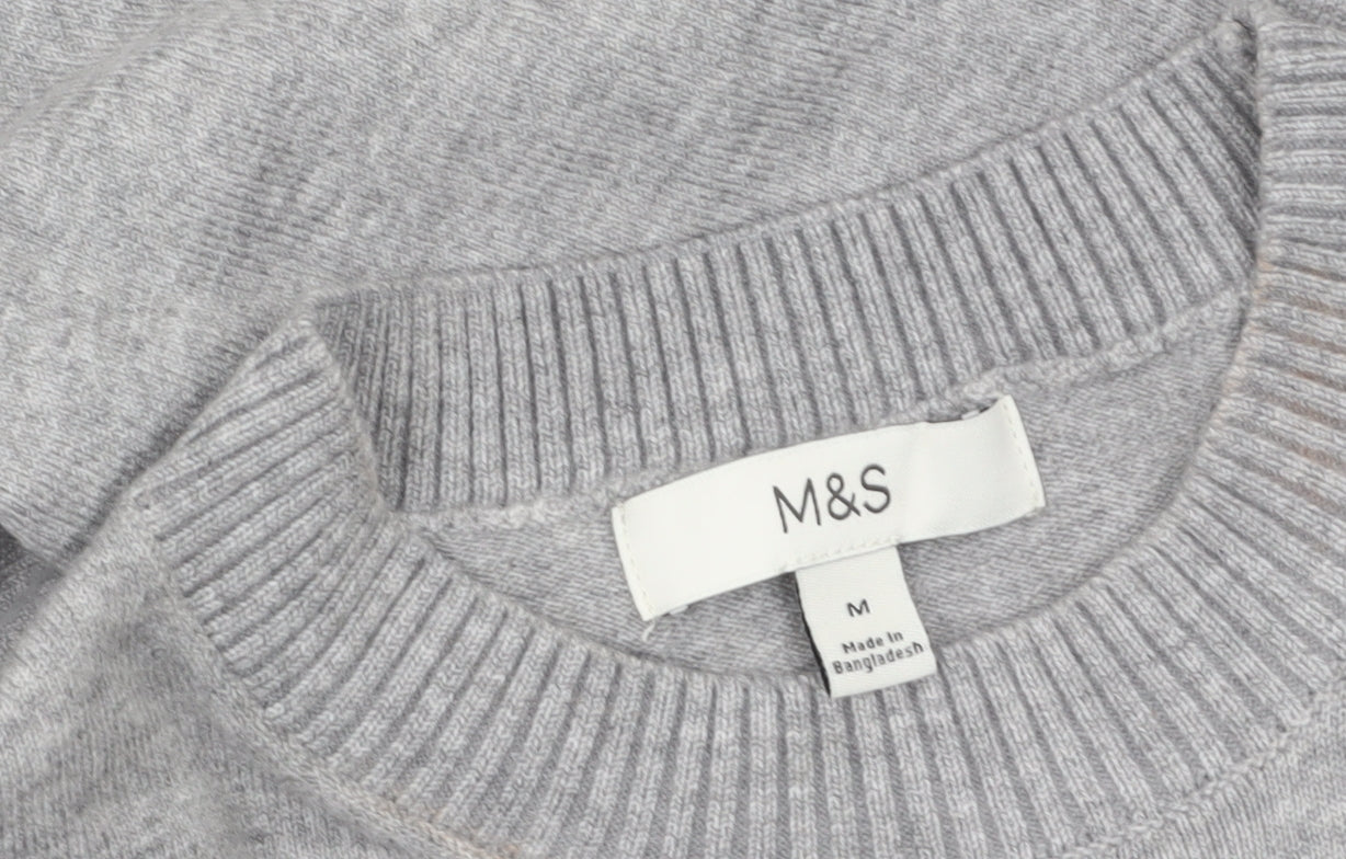 Marks and Spencer Women Grey M Knit Pullover Jumper