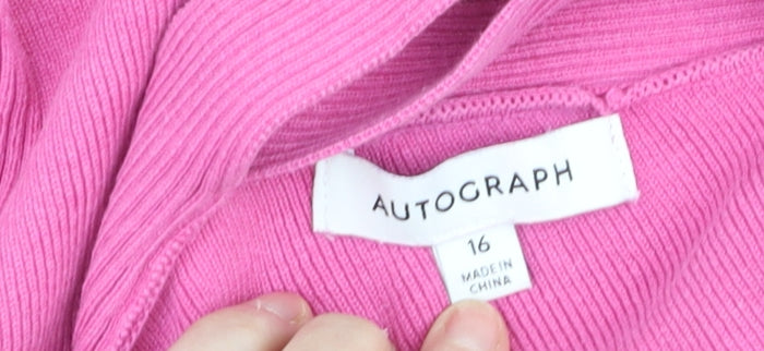 Marks and Spencer Women Pink Halter Knit Tank Top Size 16