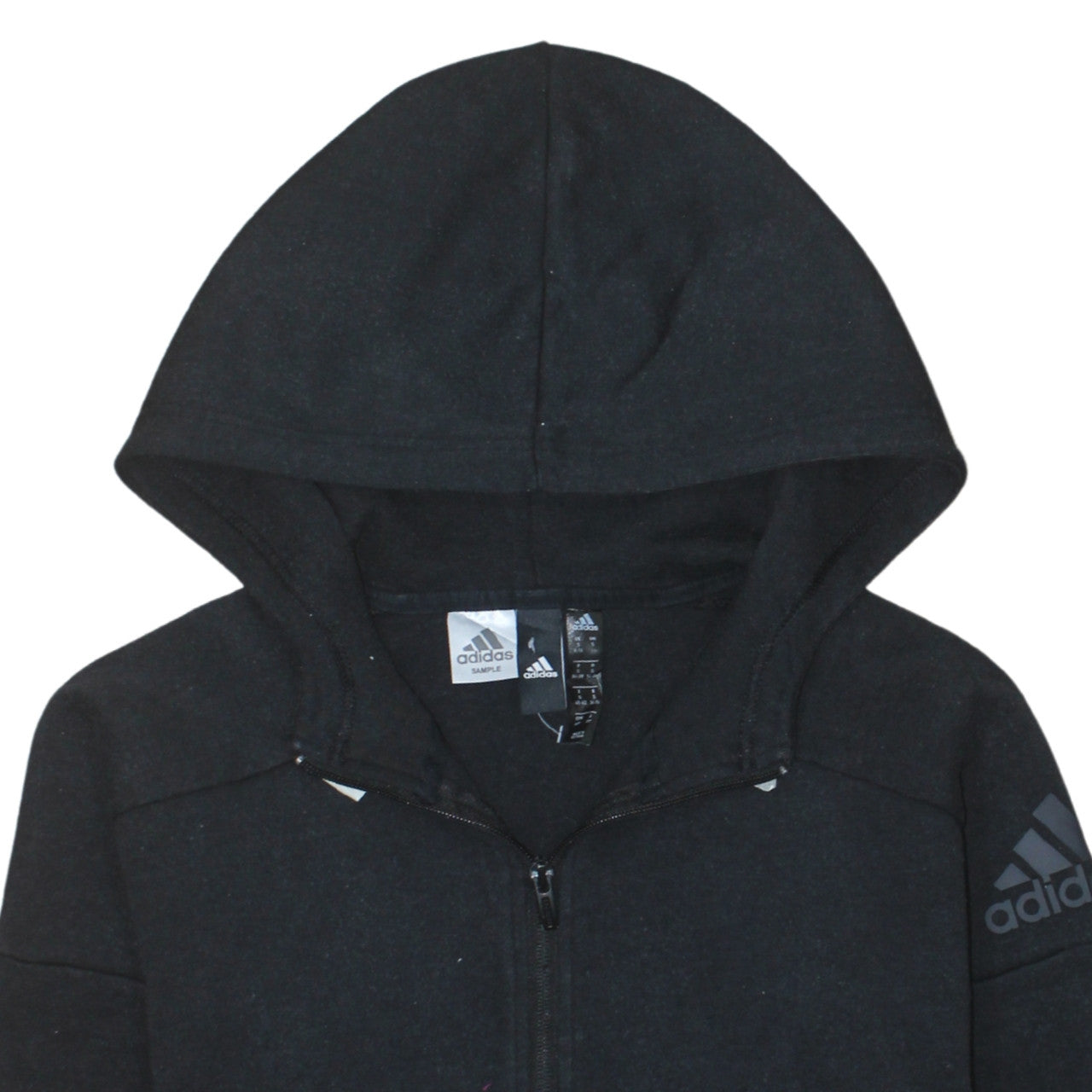 Adidas Women Black Full Zip Hoodie Size S Hooded Sweatshirt