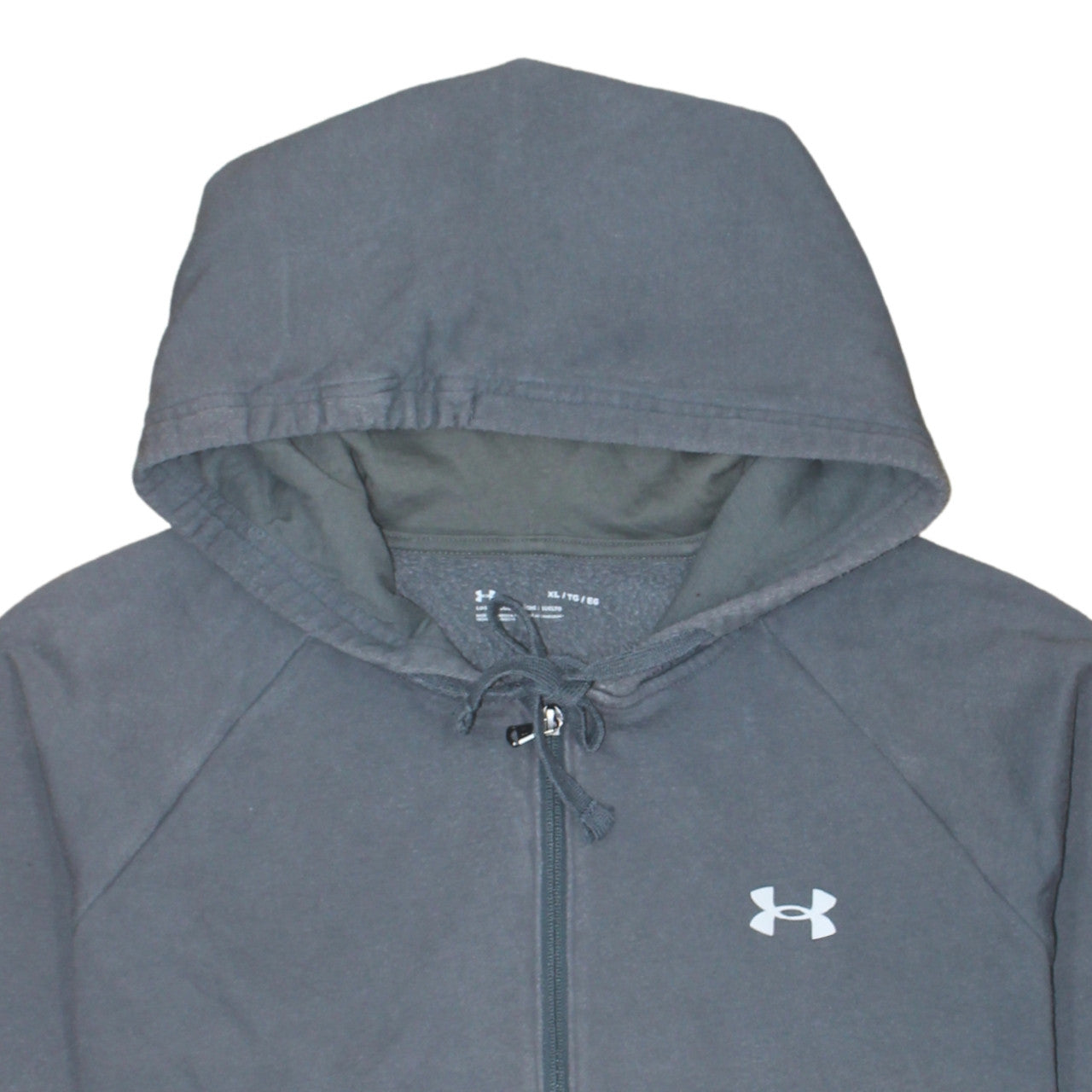 Under Armour Men Grey Full Zip Hoodie XL Loose Fit Sportswear