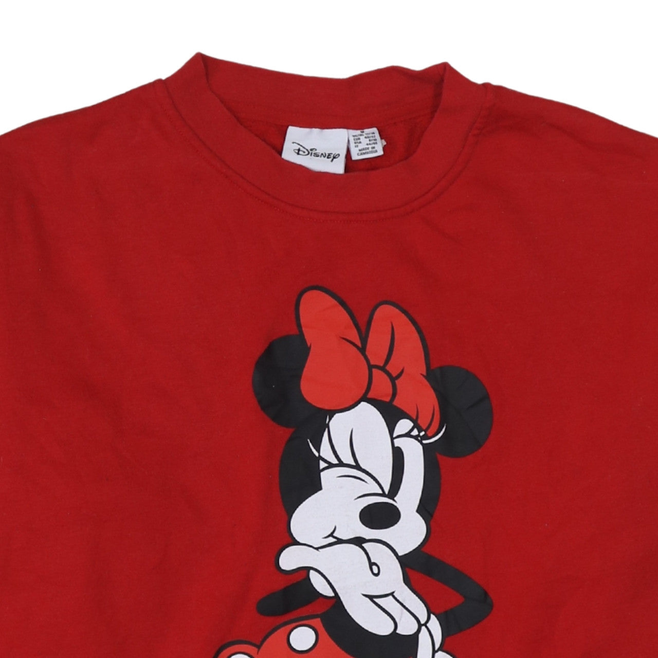 Disney Womens Red Minnie Mouse Pullover Sweatshirt UK 12-14
