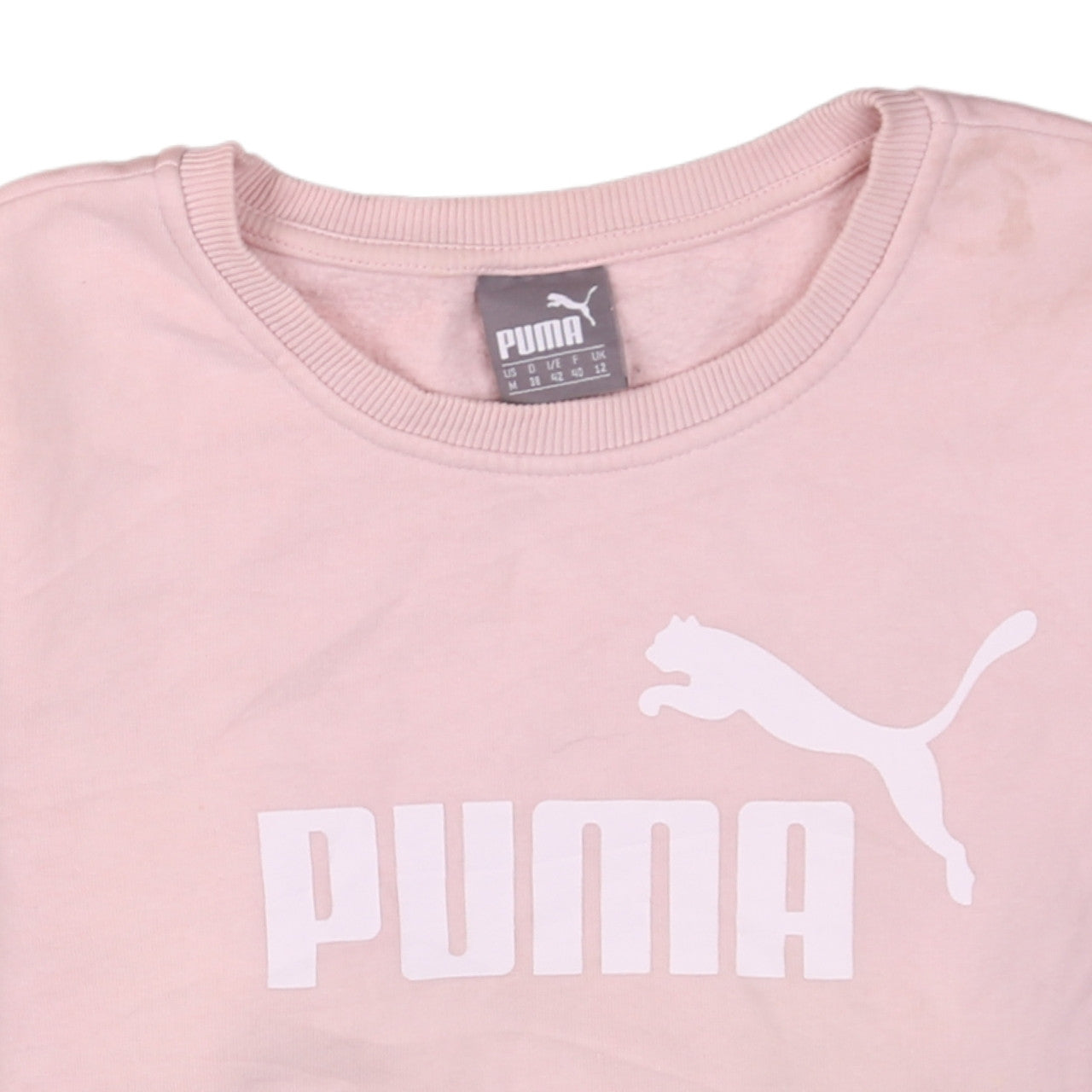 Puma Womens Pink Crew Neck Logo Sweatshirt Size 12