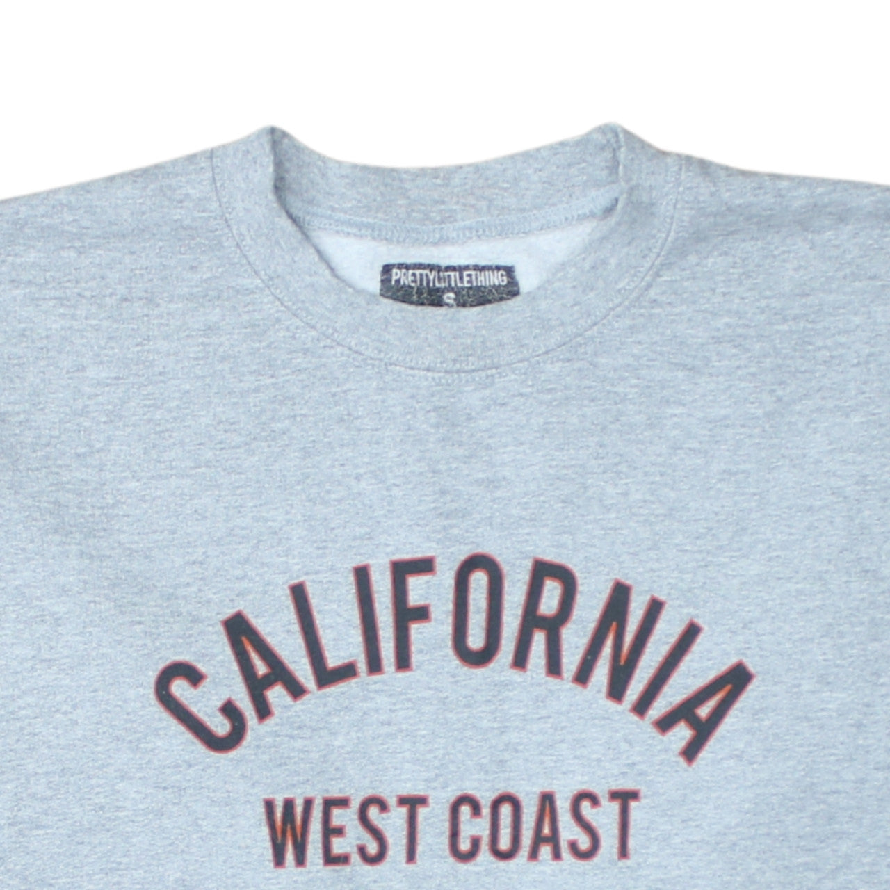 PrettyLittleThing Women's Grey California West Coast Pullover Sweatshirt Size S