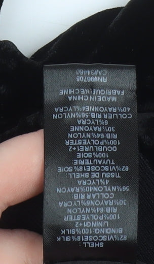 Rebecca Taylor Women’s Black Velvet Bomber Jacket Size 10