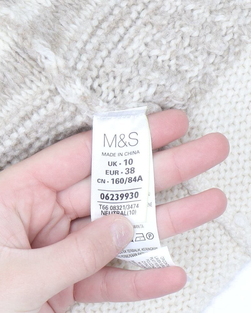 Marks and Spencer Women’s Beige Knit Fringe Cardigan Size 10
