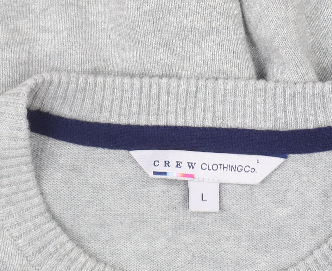 Crew Clothing Co. Men's Grey Cotton Crew Neck Jumper Size L