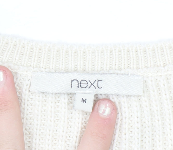 Next Men Ivory V-Neck Sleeveless Knit Vest Jumper M