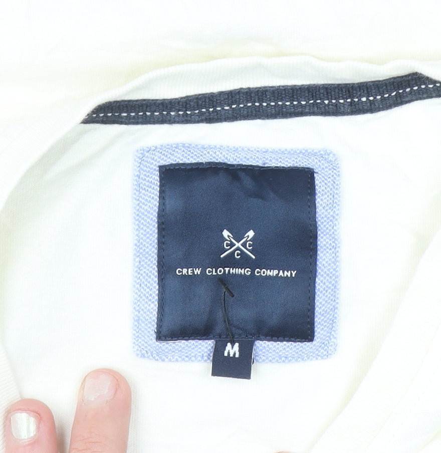 Crew Clothing Company Men's Beige Nautical Graphic Cotton T-Shirt Size M