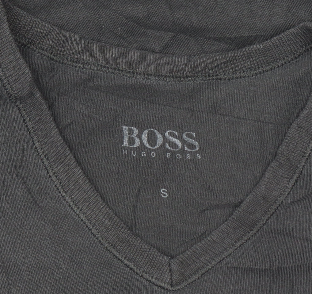 Hugo Boss Men's Black V-Neck Cotton T-Shirt Size S