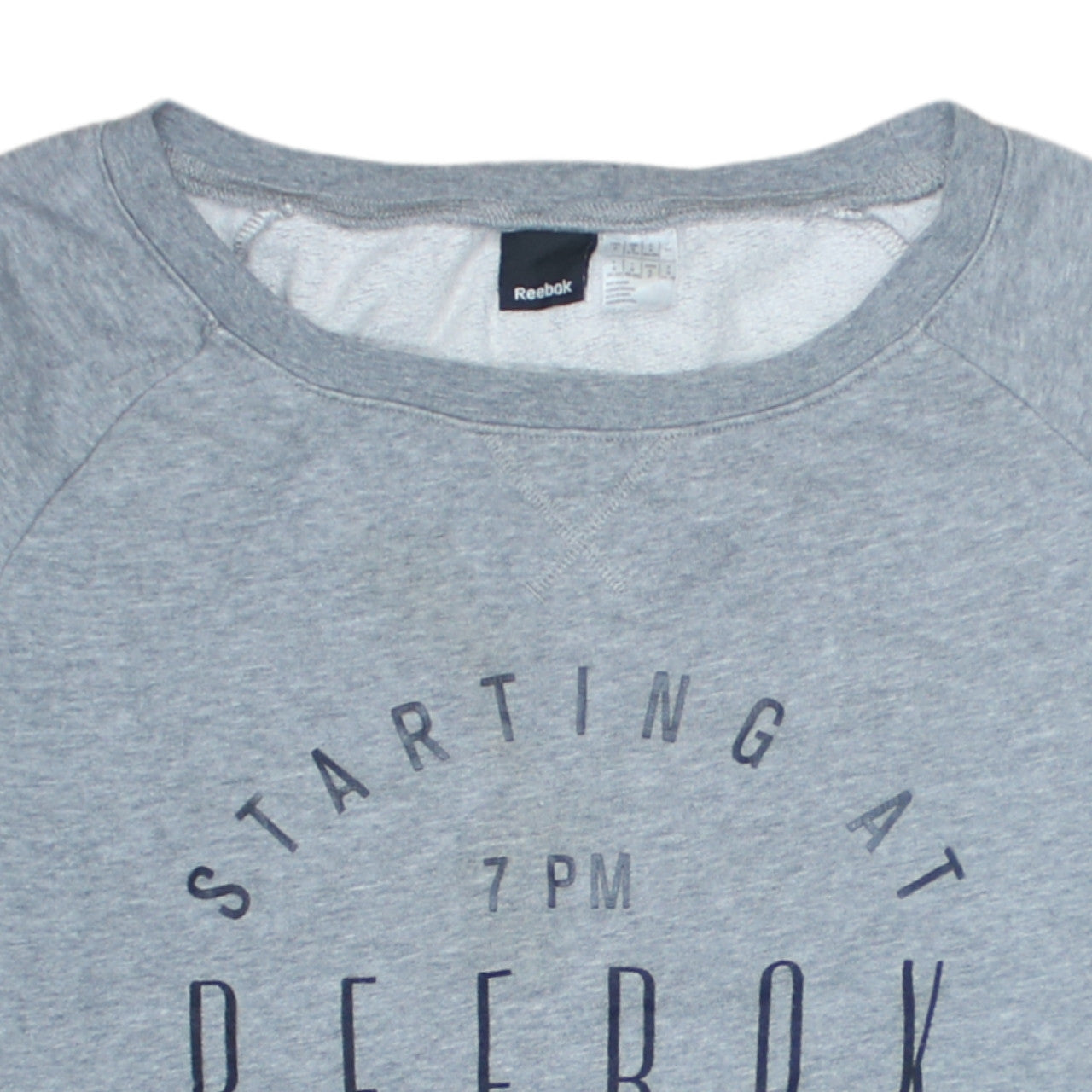 Reebok Womens Grey Cotton Blend Crew Neck Pullover Sweatshirt M