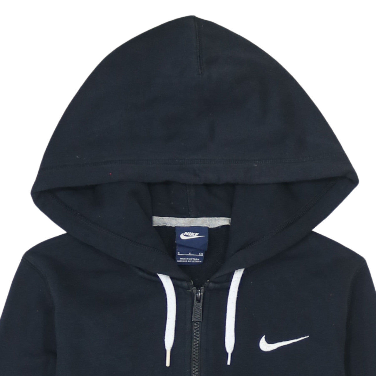 Nike Women's Black Full Zip Hoodie Size S Cotton Blend Logo