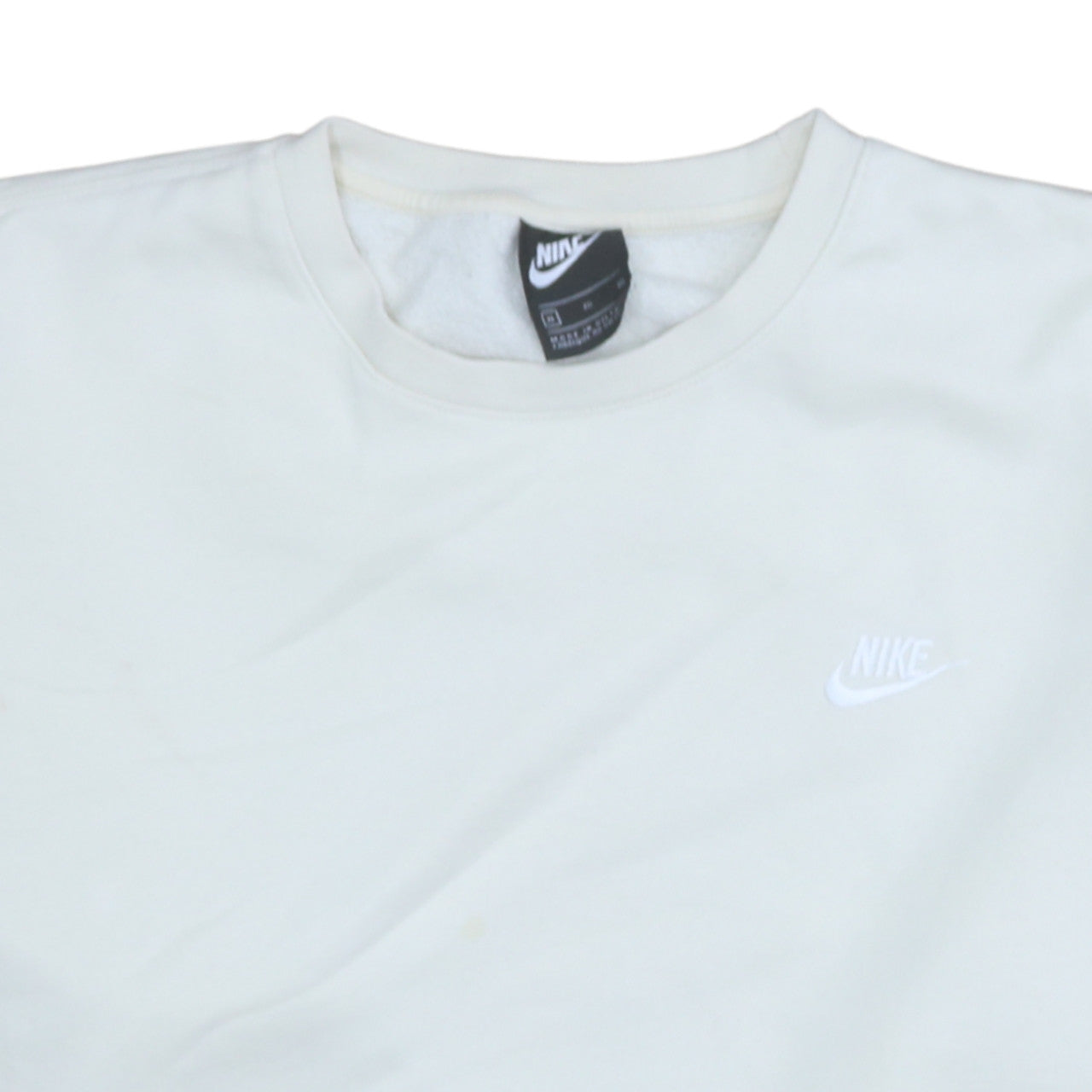 Nike Men's White XL Pullover Crew Neck Fleece Sweatshirt