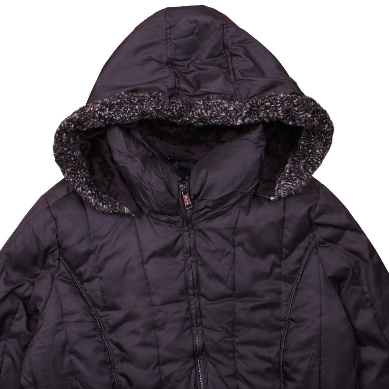 Nautica Men's Black L Hooded Long Puffer Coat Winter Warm