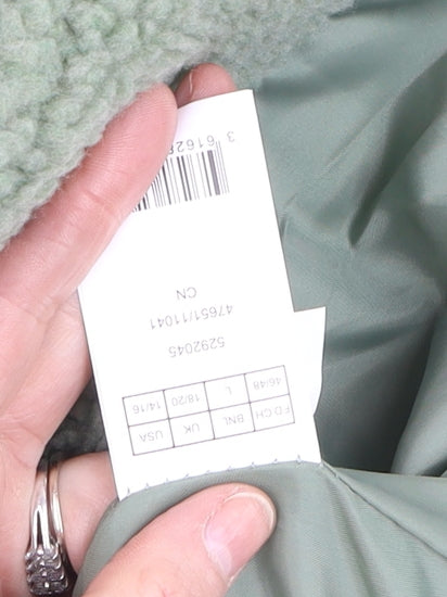 Damart Women’s Green Fleece Button Jacket L Warm Winter Coat